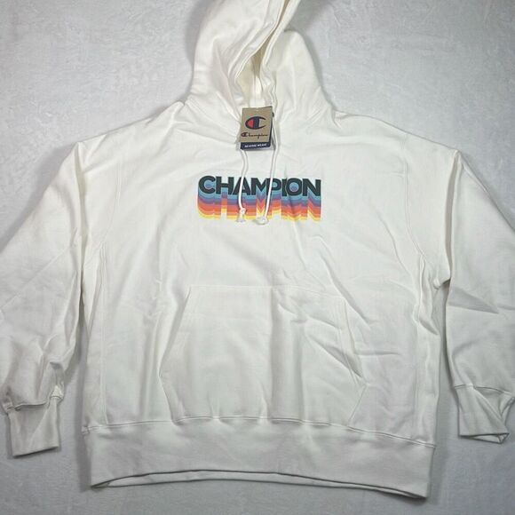 Champion‎ graphic colorful print logo casual hoodie pullover Men 2XL NWT - Picture 1 of 8
